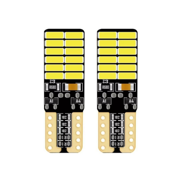 24 Ledli Dipsiz T10 Park Ampulü 12V Beyaz Işık (2 Adet)