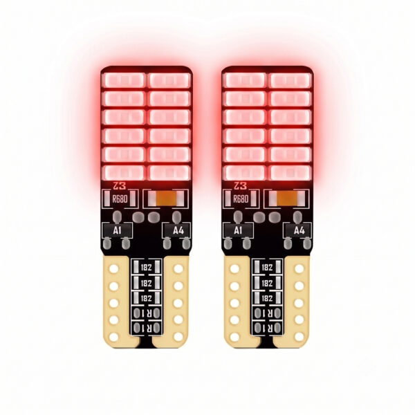 24 Ledli Dipsiz T10 Park Ampulü 24V Kırmızı Işık (2 Adet)